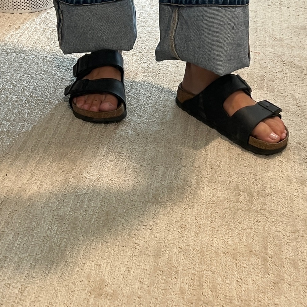 Birkenstock Black Sandals Two-Strap Design